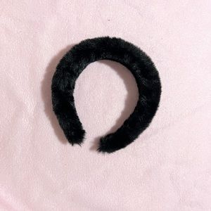 black fuzzy headband